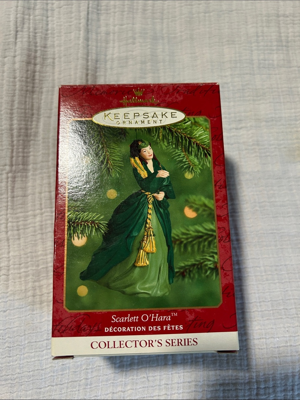 Hallmark Scarlett O'Hara Ornament in Green and Gold Accents
